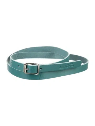 Pre-owned Swedish Hasbeens Skinny Leather Waist Belt In Blue