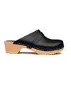 Swedish Hasbeens Slip-on Classic Heeled Clog In Black In Black