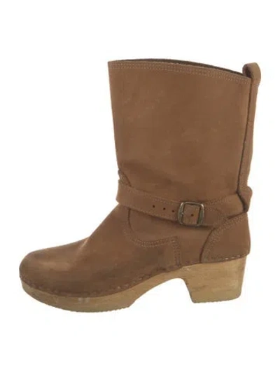 Pre-owned Swedish Hasbeens Suede Boots In Yellow