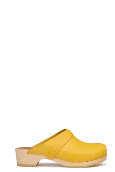 Swedish Hasbeens Women's Swedish Husband Clogs In Limone In Multi