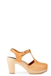 Swedish Hasbeens Women's T-strap Sky High Sandal In Nature In Multi
