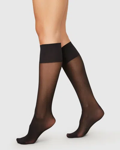 Swedish Stockings 2-pack Elin Premium Knee-highs In Black