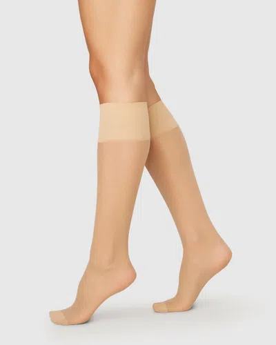 Swedish Stockings 2-pack Elin Premium Knee-highs In Brown