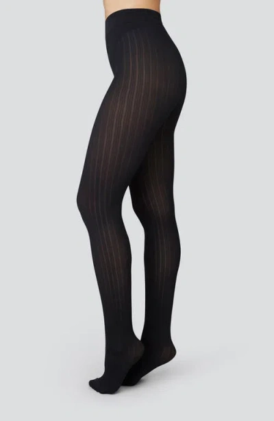 Swedish Stockings Alma Rib Tights In Black