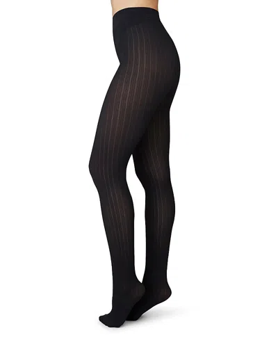 Swedish Stockings Alma Rib Tights In Black
