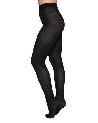 Swedish Stockings Freja Organic Wool Tights In Black