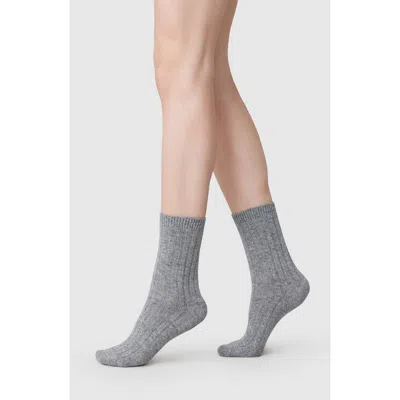Swedish Stockings Bodil Chunky Crew Socks In Gray
