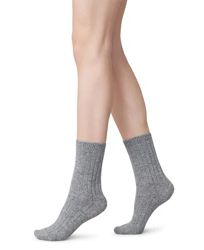 Swedish Stockings Bodil Chunky Crew Socks In Gray