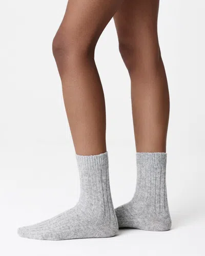 Swedish Stockings Bodil Wool Socks In Grey Melange/silver