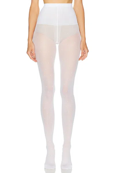Swedish Stockings Doris Dotted Tights In White