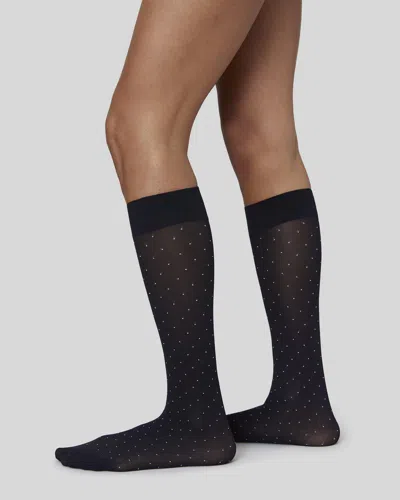Swedish Stockings Eira Petite Dots Knee-highs In Black