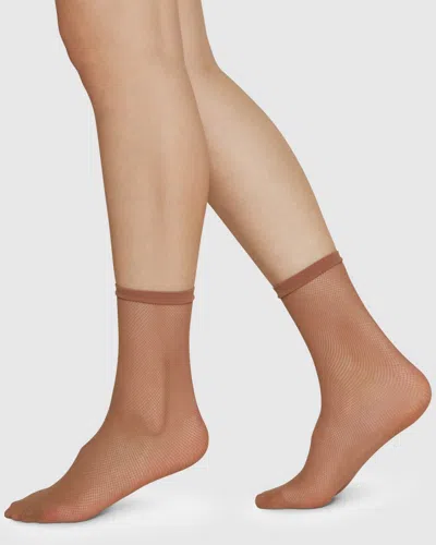 Swedish Stockings Elvira Net Socks In Brown