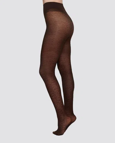 Swedish Stockings Emma Leopard Tights In Brown