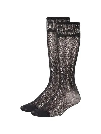 Swedish Stockings Erica Crochet-knit Socks In Black