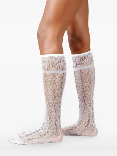 Swedish Stockings Erica Crochet-knit Socks In White