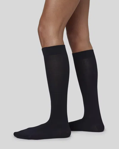 Swedish Stockings Hedvig Cotton Knee-highs In Black