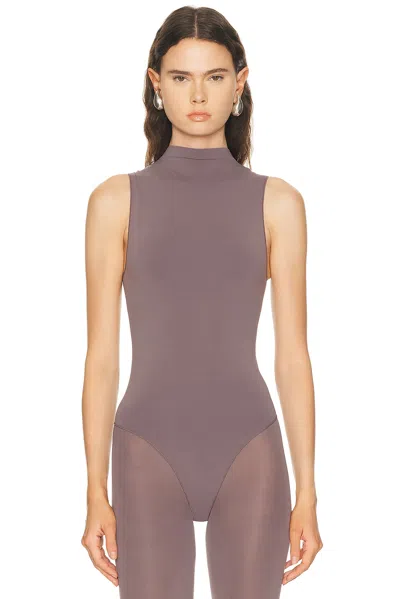 Swedish Stockings Idun Mockneck Sleeveless Bodysuit In Gray