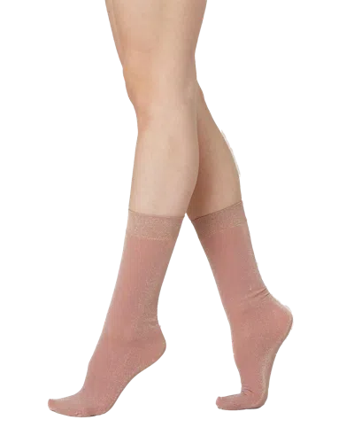 Swedish Stockings Ines Shimmery Socks In Baby Pink