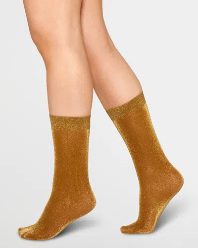 Swedish Stockings Ines Shimmery Socks In Brown