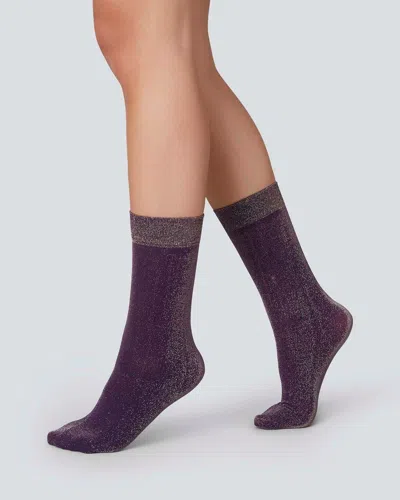 Swedish Stockings Ines Shimmery Socks In Purple