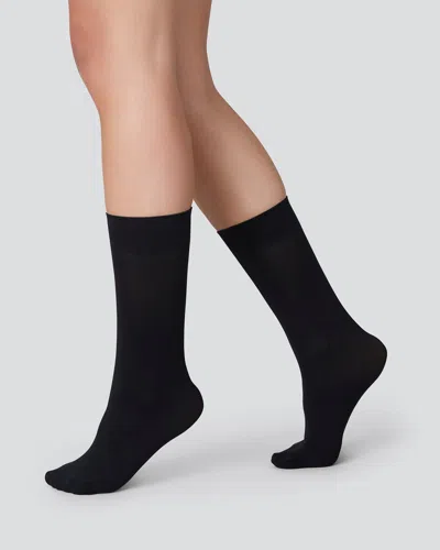 Swedish Stockings Bodil Chunky Crew Socks In Black