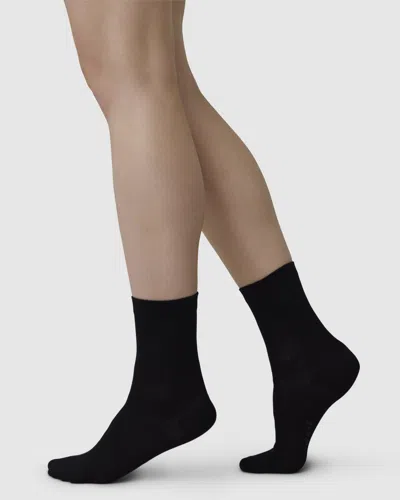 Swedish Stockings Johanna Wool Socks In Black