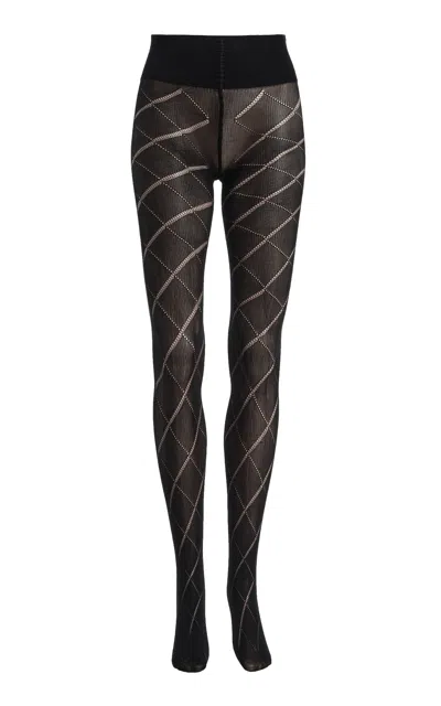 Swedish Stockings Kitty Argyle Pointelle Tights In Black