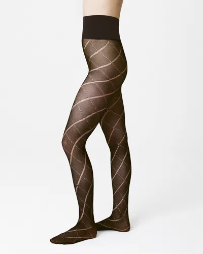 Swedish Stockings Kitty Argyle Tights In Espresso