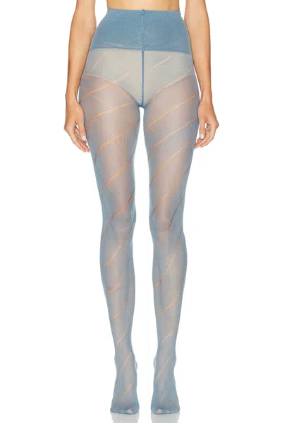 Swedish Stockings Kitty Romb Pointelle Tights In Blue