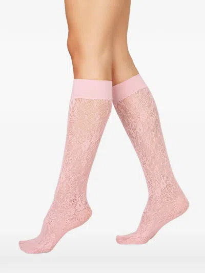 Swedish Stockings Lace Knee-high Socks In Pink