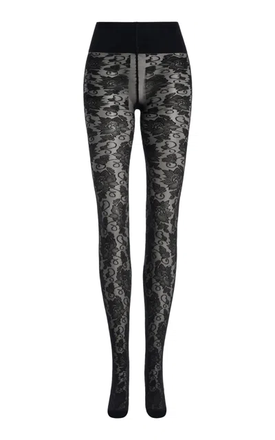 Swedish Stockings Lily Lace Tights In Black