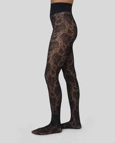 Swedish Stockings Lily Lace Tights In Black