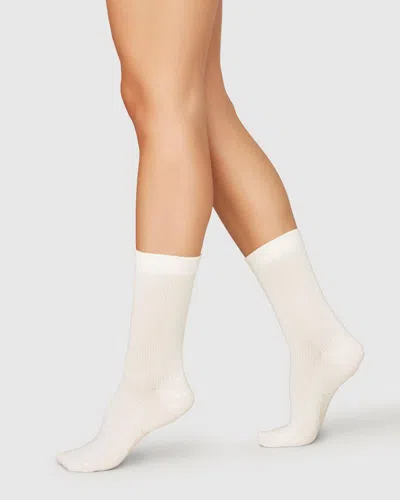 Swedish Stockings My Cotton Rib Socks In Neutral