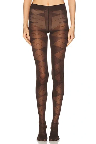 Swedish Stockings Rebecka Argyle Tights In Brown