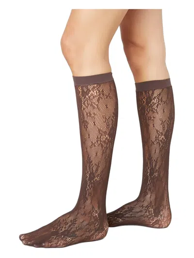 Swedish Stockings Rosa Lace Knee-high Socks In Brown