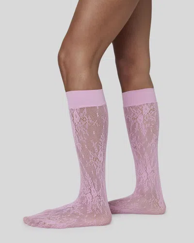Swedish Stockings Rosa Lace Knee-highs In Pink