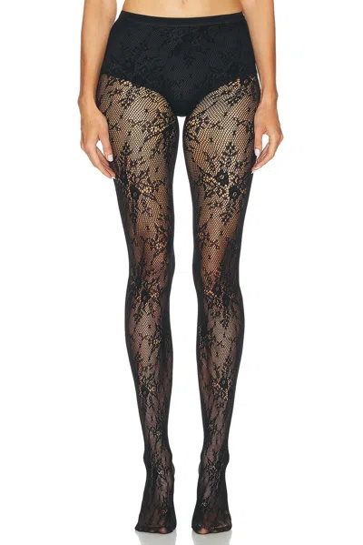 Swedish Stockings Rosa Lace Tights In Black