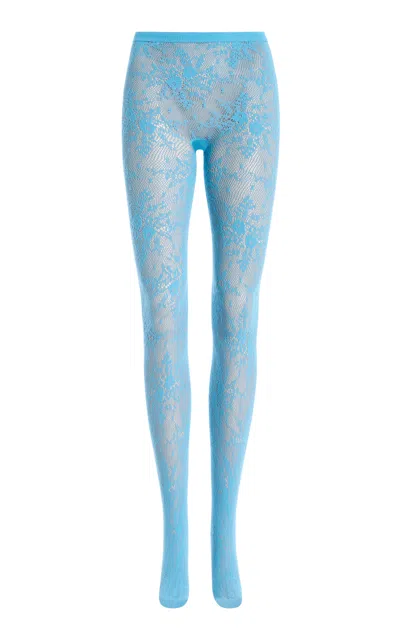 Swedish Stockings Rosa Lace Tights In Blue