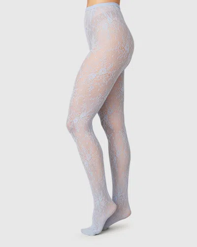 Swedish Stockings Rosa Lace Tights In Blue