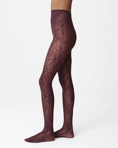 Swedish Stockings Rosa Lace Tights In Huckleberry