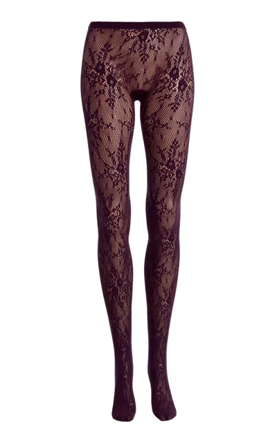 Swedish Stockings Rosa Lace Tights In Purple