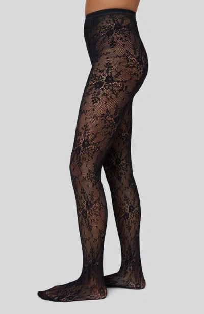 Swedish Stockings Rosa Lace Tights In Black