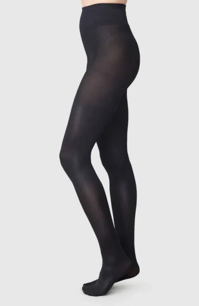 Swedish Stockings Sanna Glossy Semi Opaque Tights In Black