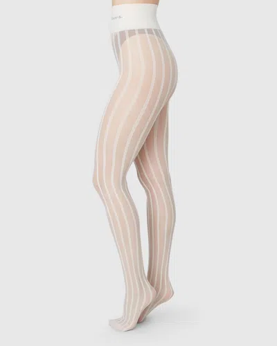 Swedish Stockings Siri Stripe Tights In White