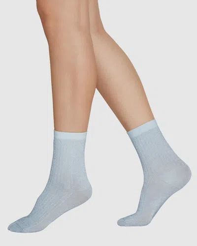Swedish Stockings Stella Shimmery Socks In Light Blue