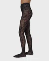 Swedish Stockings Tights Rosa Lace In Black