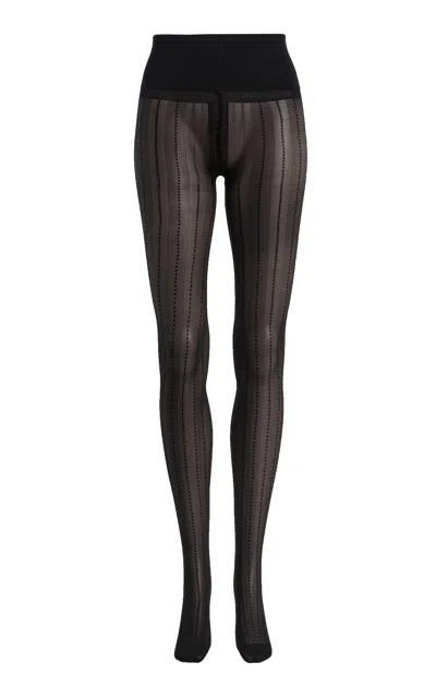 Swedish Stockings Viveca Stripe Tights In Black