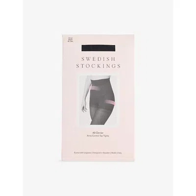 Swedish Stockings Womens Anna Control Top Tights Black In Brown