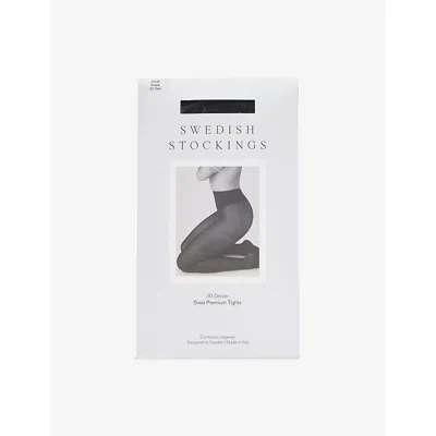 Swedish Stockings Womens Black Svea Premium 30 Denier Tights Xl In Brown