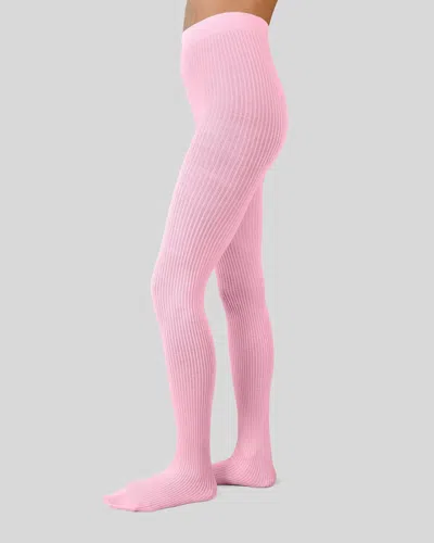 Swedish Stockings Zoe Ribbed Tights In Pink